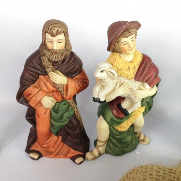 Vintage Ceramic Nativity Scene Christmas Danson Decor 11 Pieces Hand Painted - Picture 11 of 14